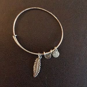 Alex and Ani feather charm bangle bracelet